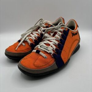 DSQUARED2 Canvas Sneakers Men's EU 41 Made Italy Orange Blue Embroidered Low Top